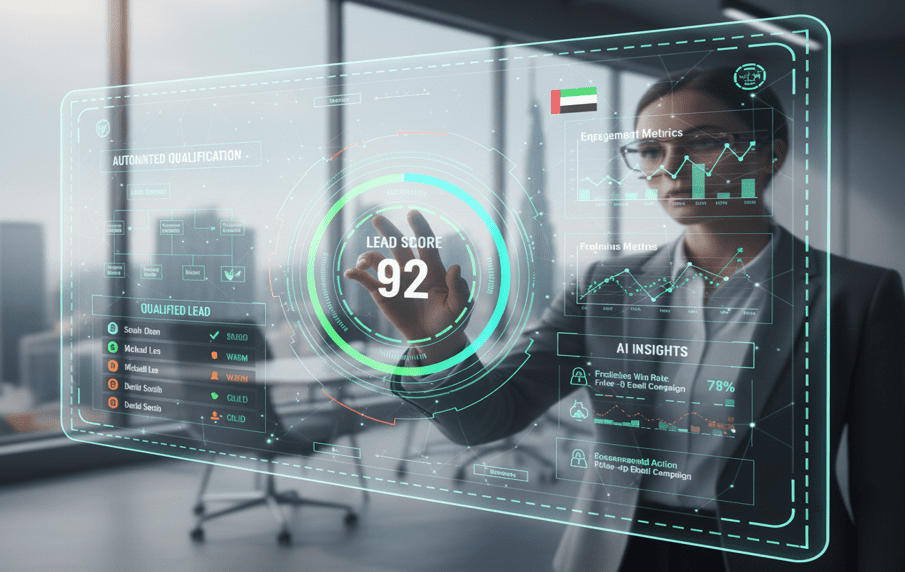 AI-Powered dashboard showing lead scoring and automated qualification processes